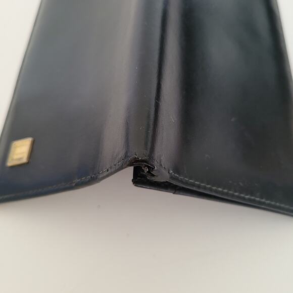 Dunhill Designer Checkbook Card Slim Bill Holder Wallet Black Bifold Leather - Picture 11 of 12